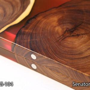 پشت تخته نرد کهور سایز ۶۰ با طرح اسلایس تنه درخت