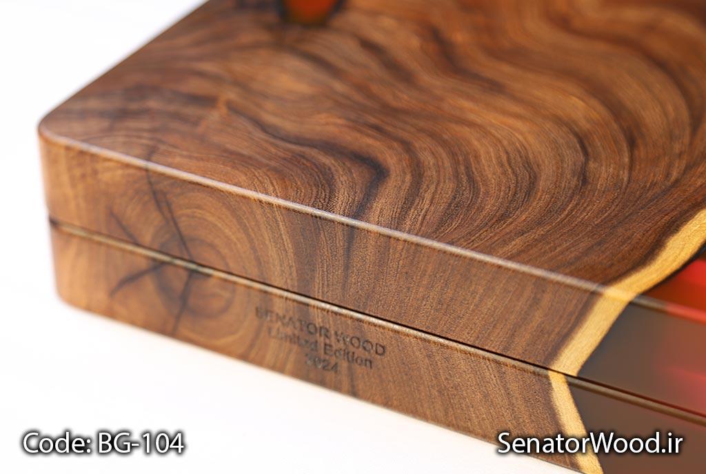 گرههای طبیعی چوب کهور در تخته نرد دستساز