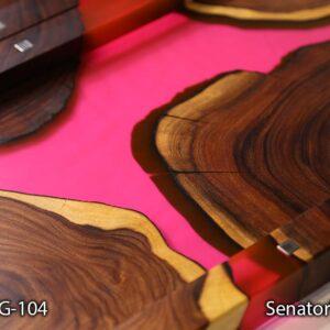 شفافیت رزین اپوکسی صورتی در تخته نرد مدل GB-104