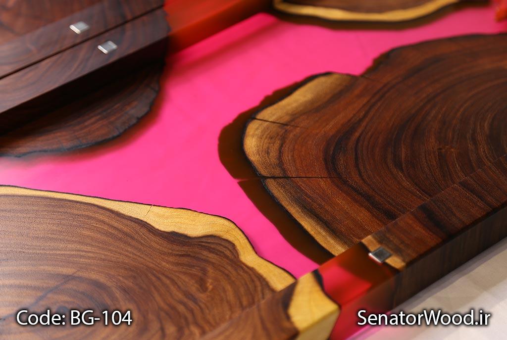 شفافیت رزین اپوکسی صورتی در تخته نرد مدل GB-104